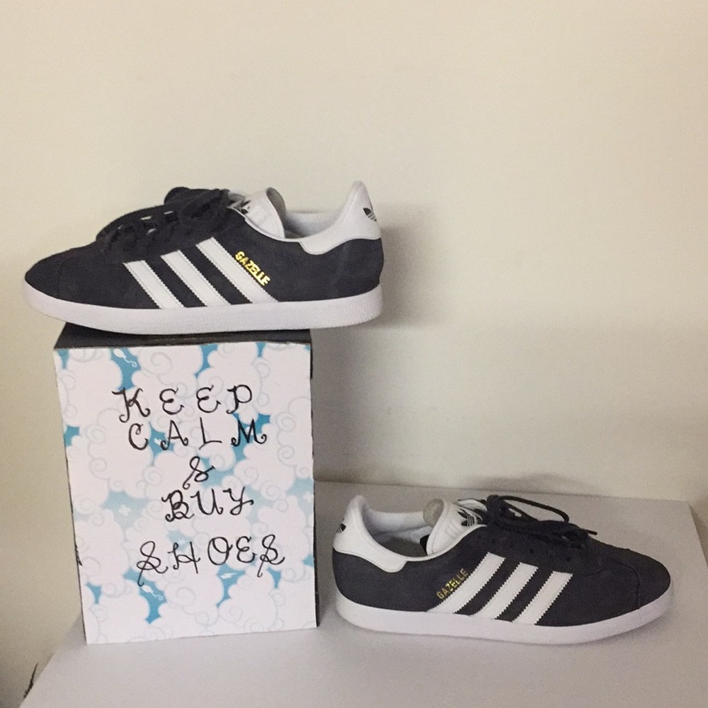 Grey suede Adidas gazelle sneakers